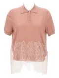 FENDI lace-insert polo top - Pink