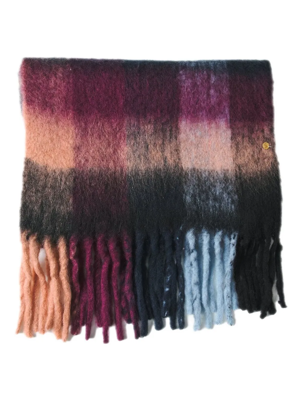 Antik Batik Scarvis Checked Fringed Scarf In Multi
