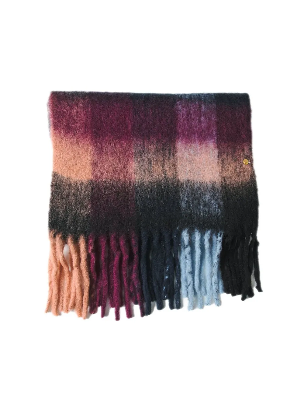 Antik Batik Scarvis Checked Fringed Scarf In Multi