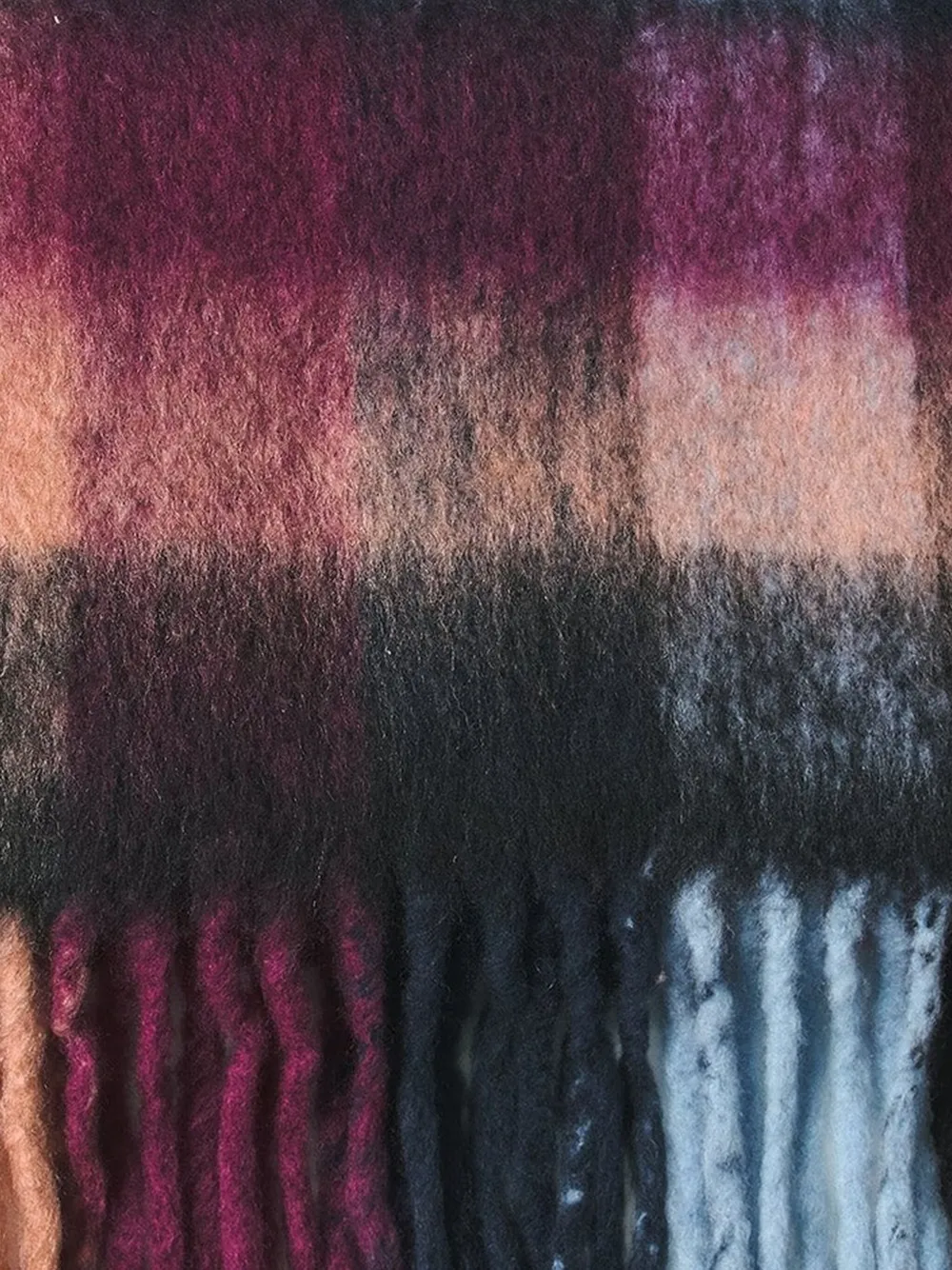 Antik Batik Scarves geruite sjaal met franje - Blauw