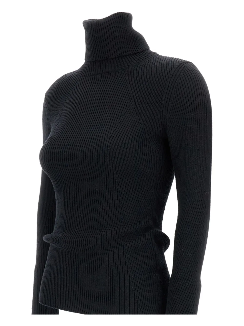 Junya Watanabe Ribbed Wool Turtle-neck Sweater In Black
