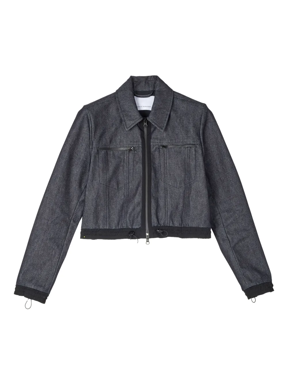 Cecilie Bahnsen Banks Drawstring-sleeve Denim Jacket In Metallic