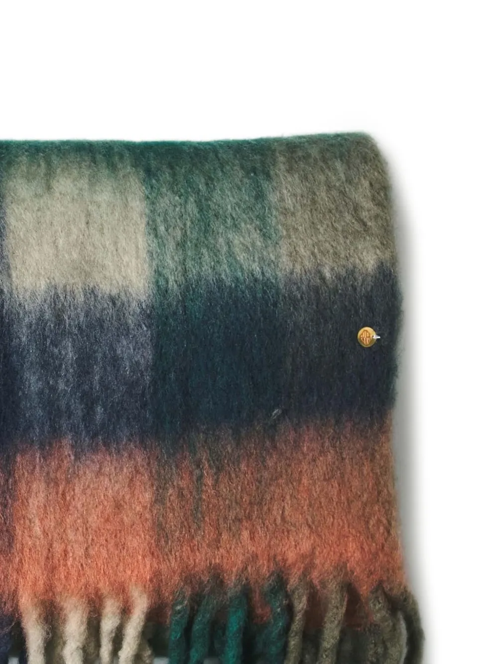 Antik Batik Scarves geruite sjaal met franje Blauw