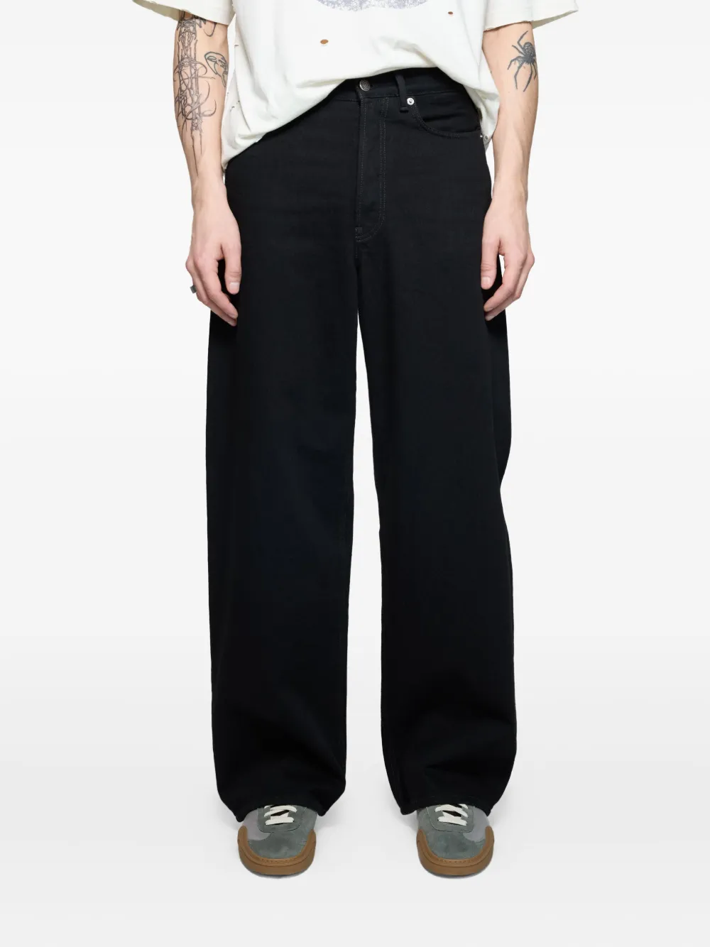 Acne Studios Jeans met logopatch Zwart