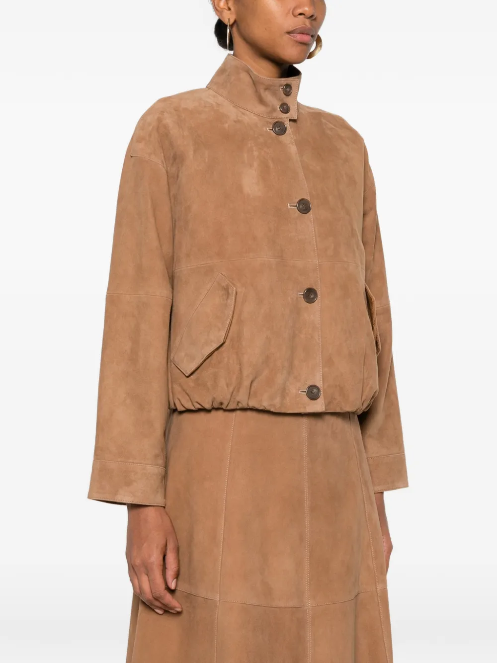  Simkhai Button Suede Jacket - Brown 