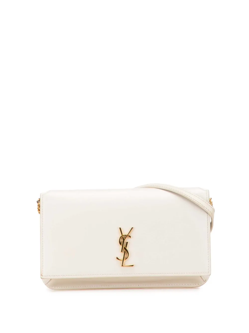 Saint Laurent Pre-Owned 2021 スムースレザー カサンドラ スマホホルダー ショルダーバッグ - ホワイト Saint Laurent Pre-Owned 2021 スムースレザー カサンドラ スマホホルダー ショルダーバッグ - ホワイト