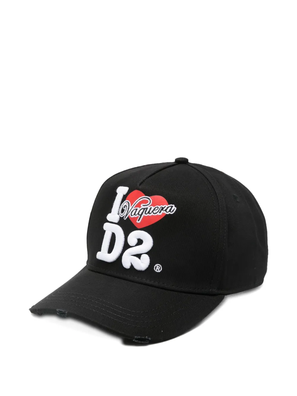 Dsquared2 Distressed Logo Cap In Black
