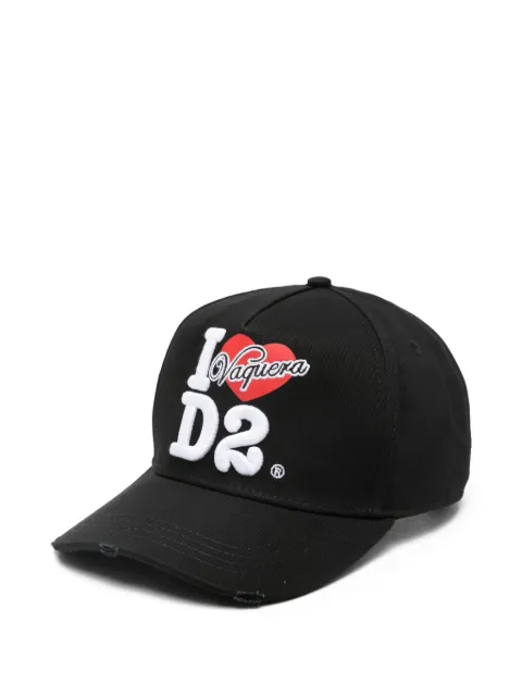 DSQUARED2 distressed logo cap