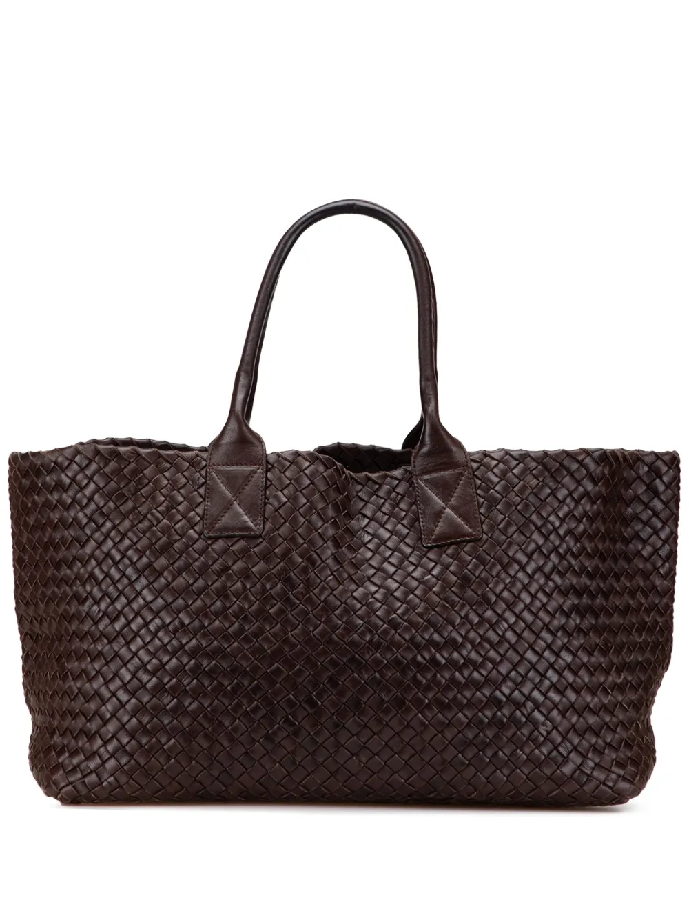 Bottega Veneta Pre-Owned 2000-2007 Medium Lambskin Intreccio Cabat tote bag | Brown | Image 1