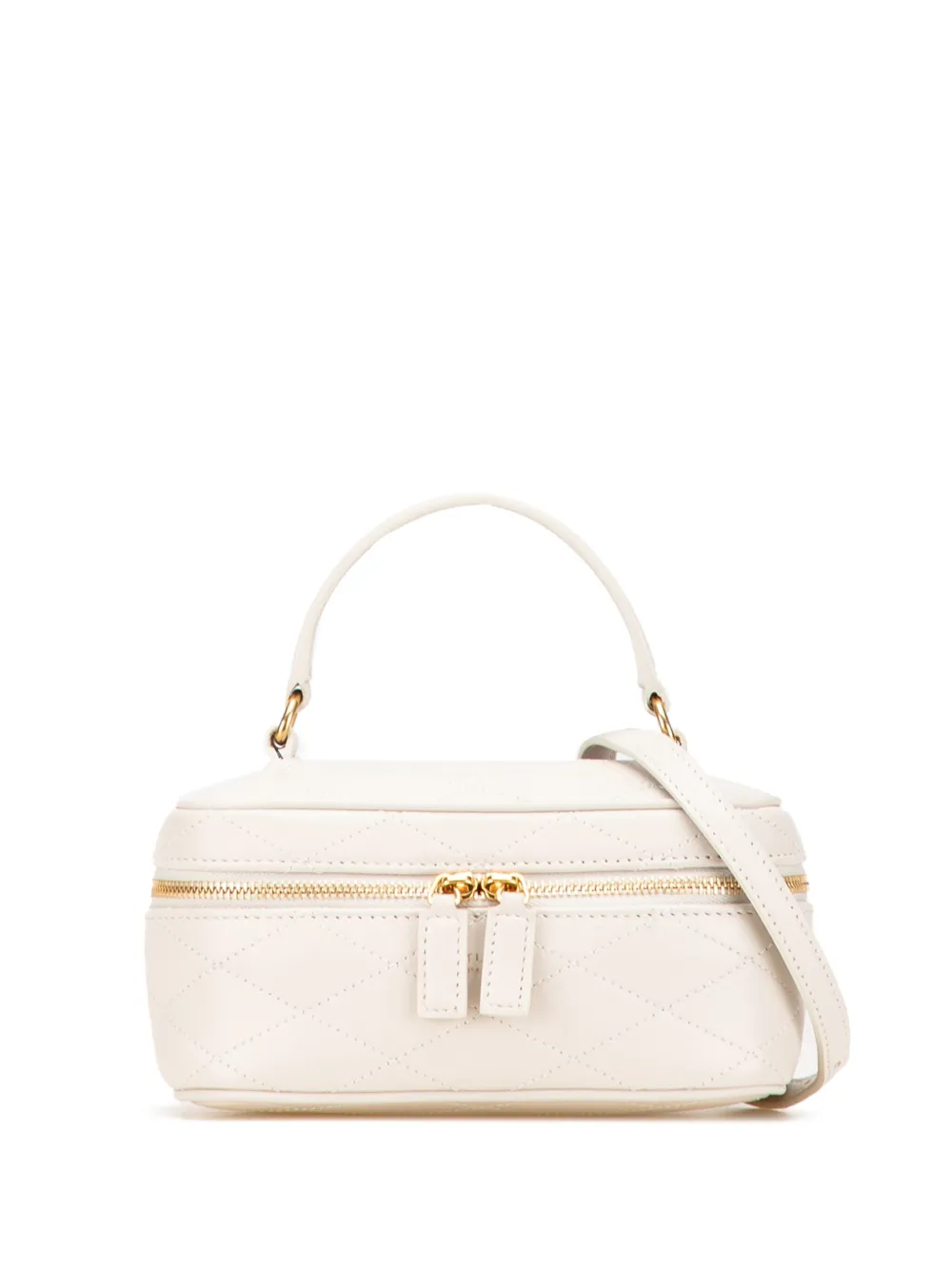 Saint Laurent Pre-Owned 2021 Quilted Lambskin East West Case vanity bag | White | Image 1