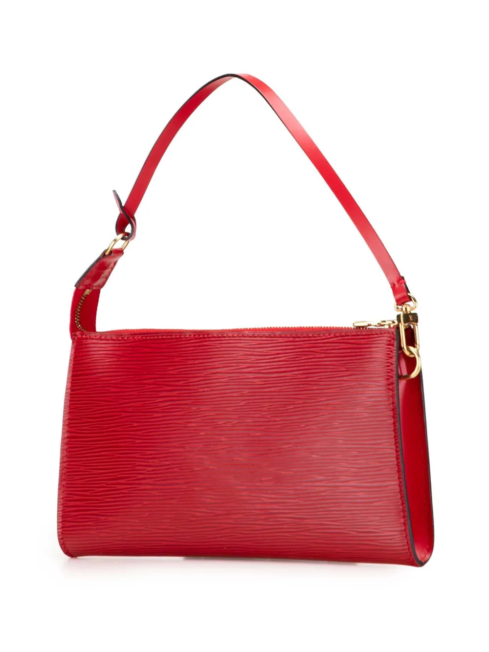 Pre-owned Louis Vuitton 2001 Epi Pochette Accessoires Shoulder Bag In Red