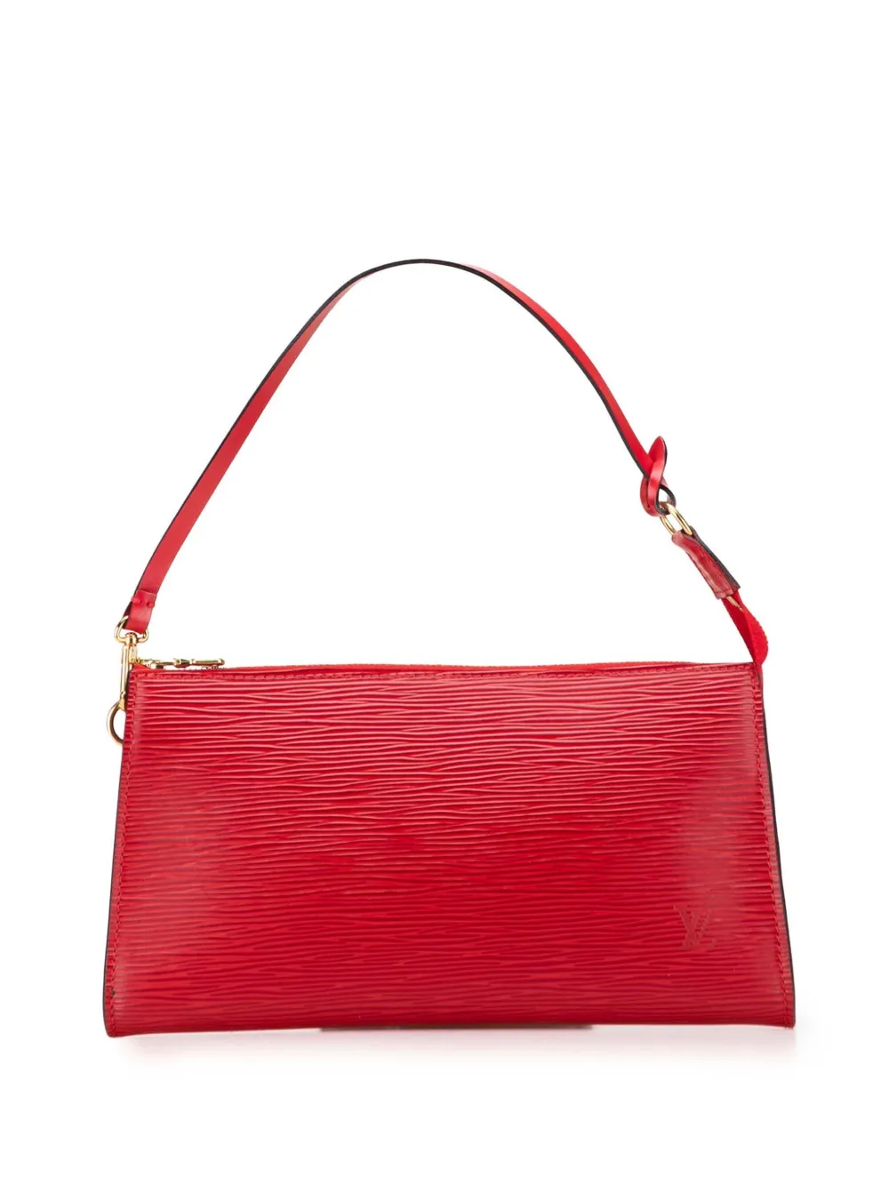 Pre-owned Louis Vuitton 2001 Epi Pochette Accessoires Shoulder Bag In Red
