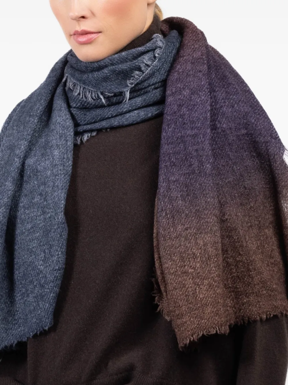 Faliero Sarti Pablys frayed scarf - Blauw