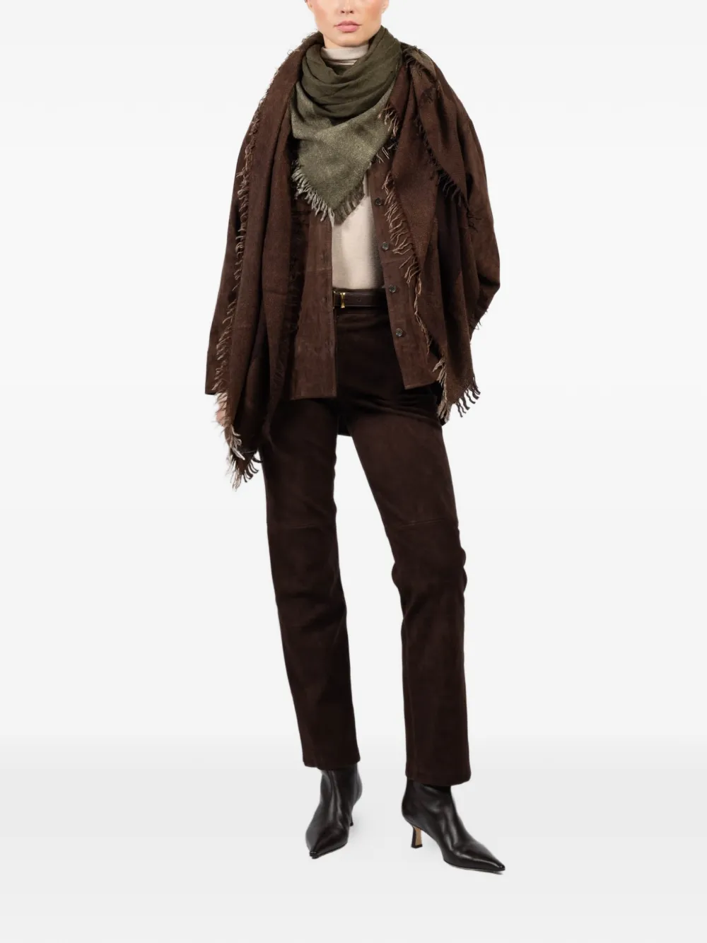 Fringed Colour Block Scarf