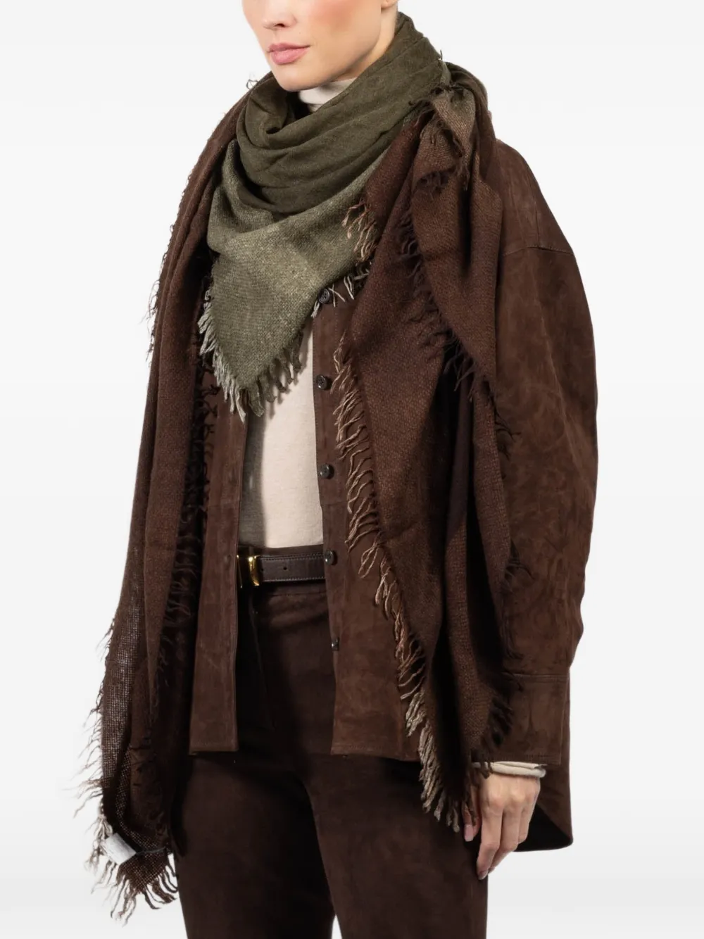 Fringed Colour Block Scarf