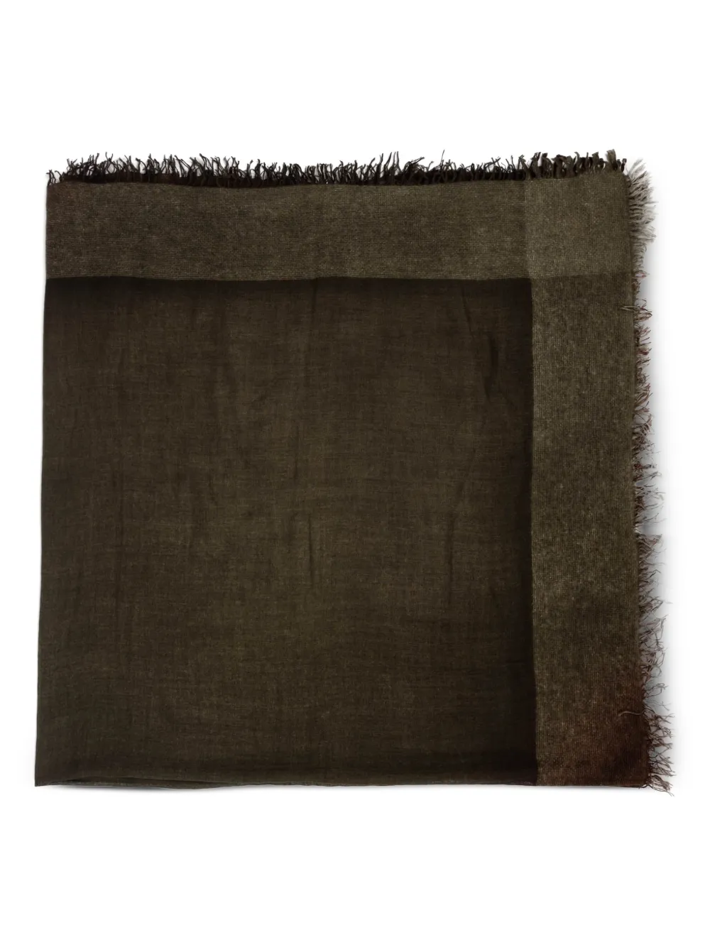 Faliero Sarti fringed colour block scarf - Brown
