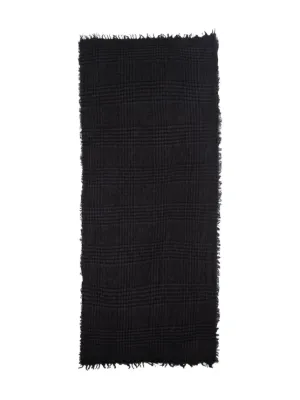 Saint Laurent モノグラム ファインニット スカーフ | ブラック