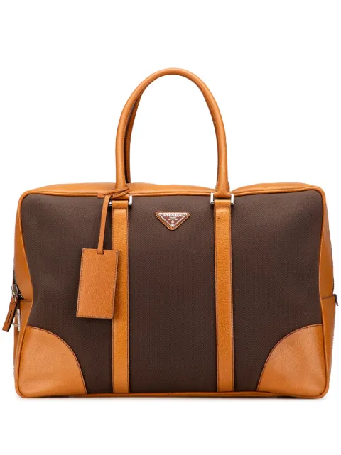 Prada Pre-Owned 2013-2025 Canapa Reisetasche aus Canvas mit Cinghiale-Besatz