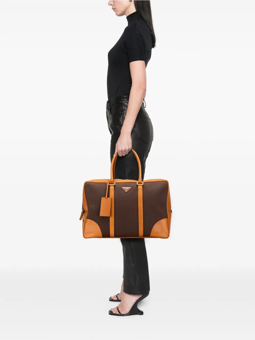 Prada Pre-Owned 2013-2025 Cinghiale Trimmed Canvas Canapa travel bag | Pre-Owned | Image 2