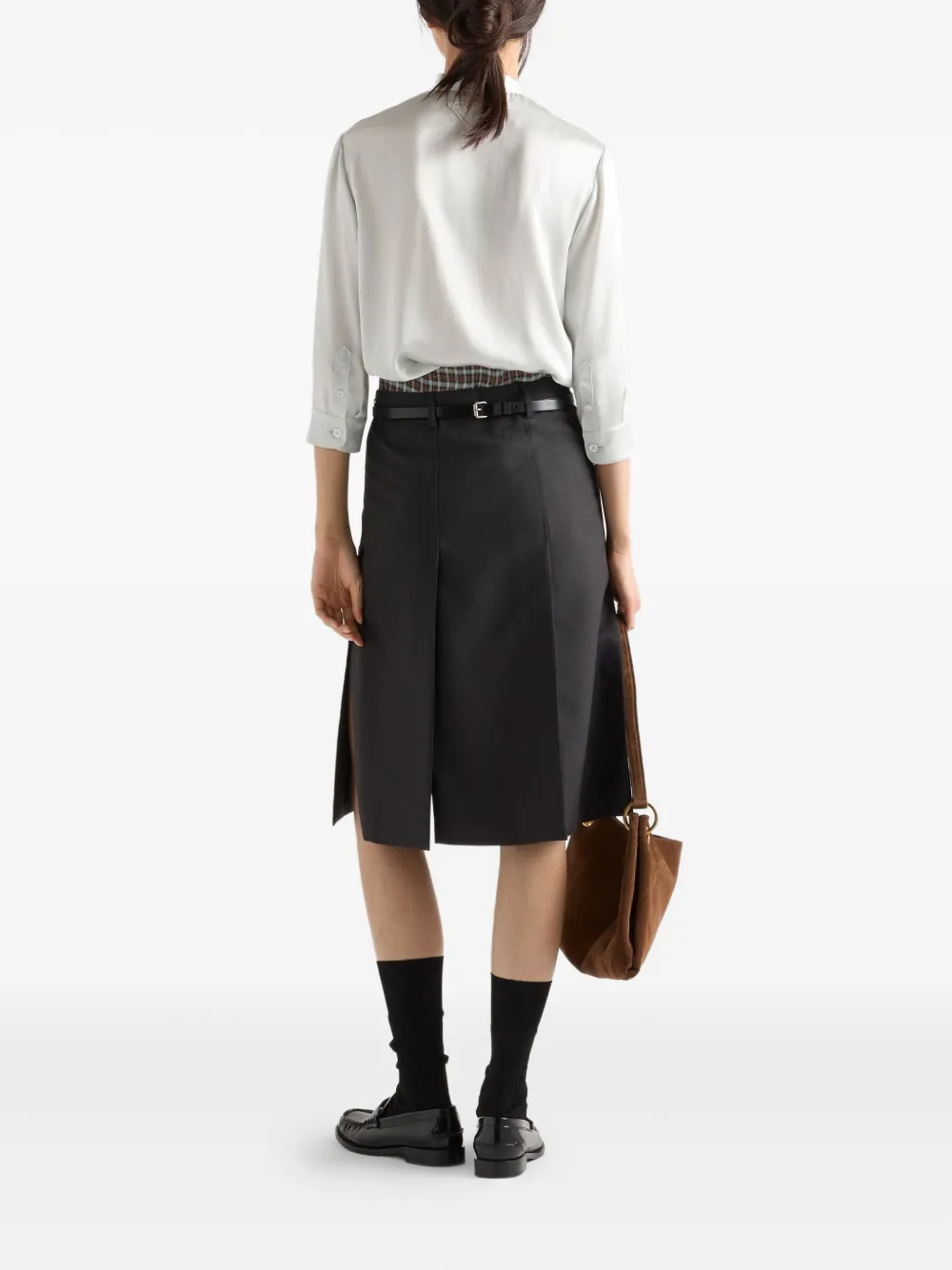 Prada Blouse met strik Beige