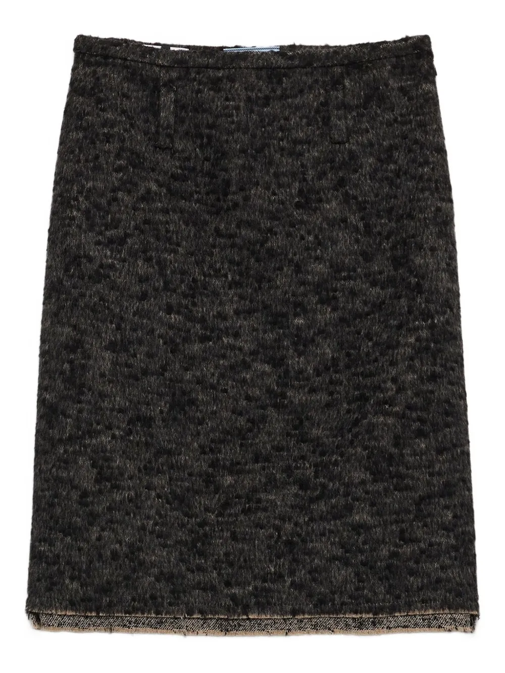 Prada triangle-logo tweed skirt | Black | Image 1