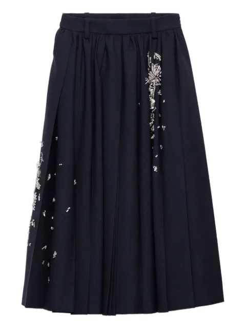 Prada pleated embellished skirt