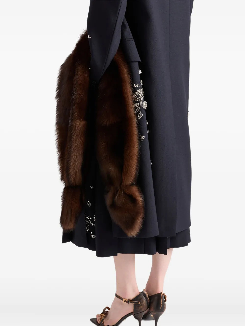 Prada Verfraaide plooirok Blauw