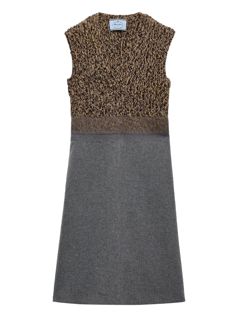 Prada fur-collar wool dress | Brown | Image 1