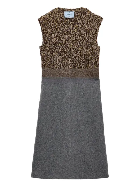 Prada fur-collar wool dress
