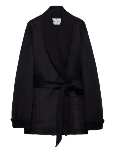 Prada shawl-collar belted coat