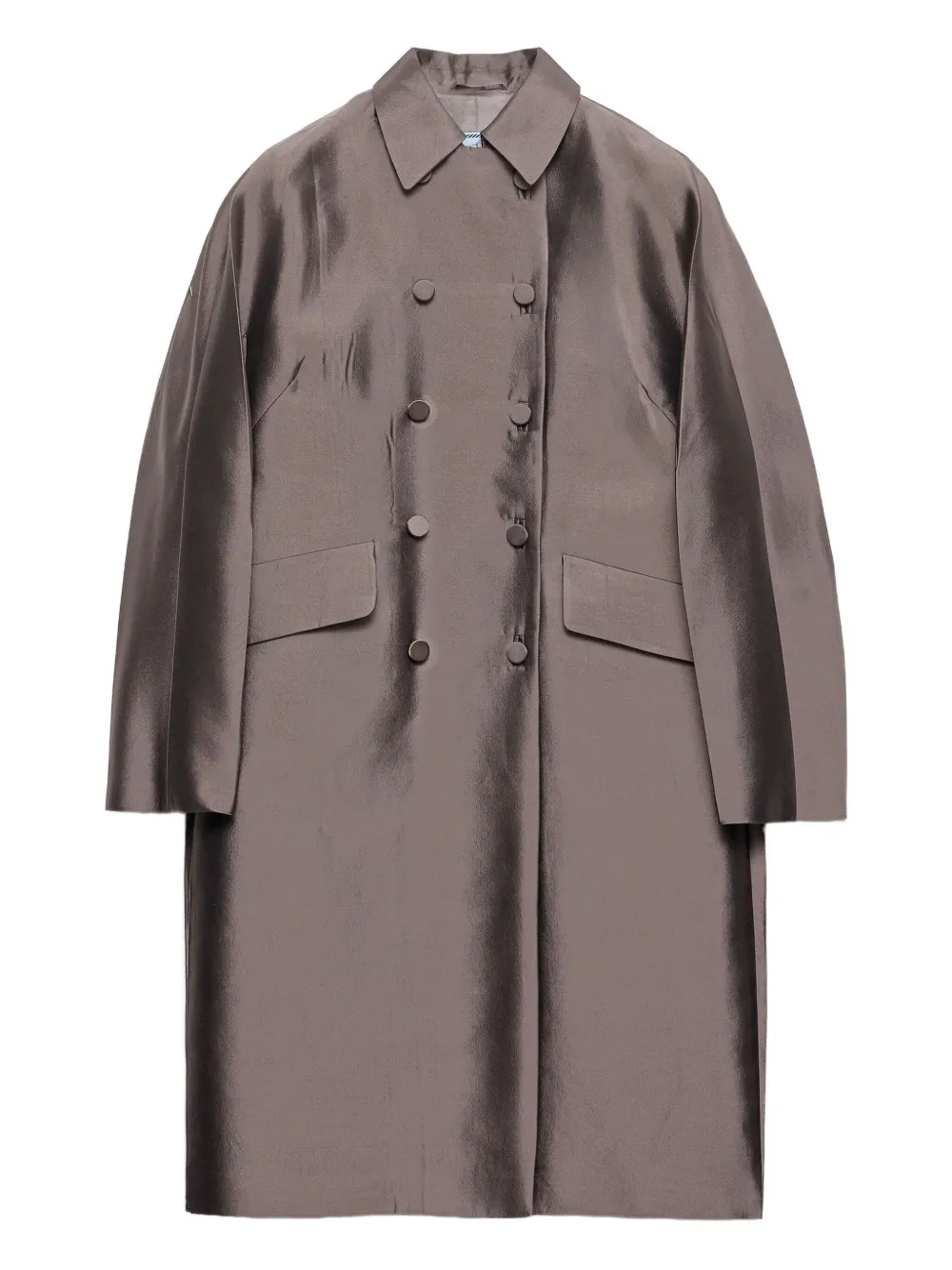 Prada Double-breasted Coat In Gray