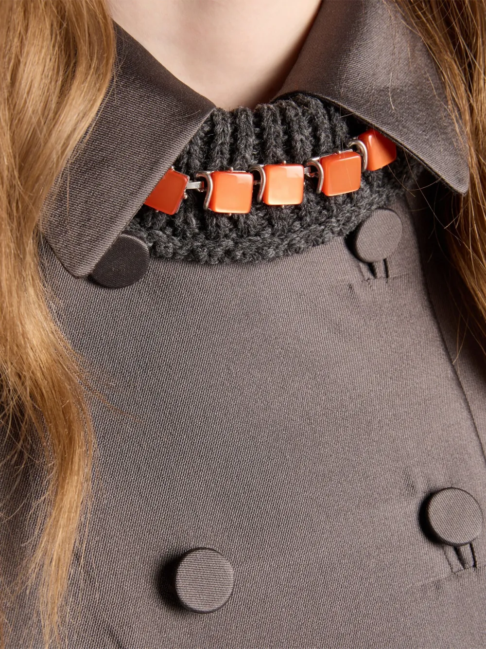 Prada Jas met dubbele rij knopen Grijs