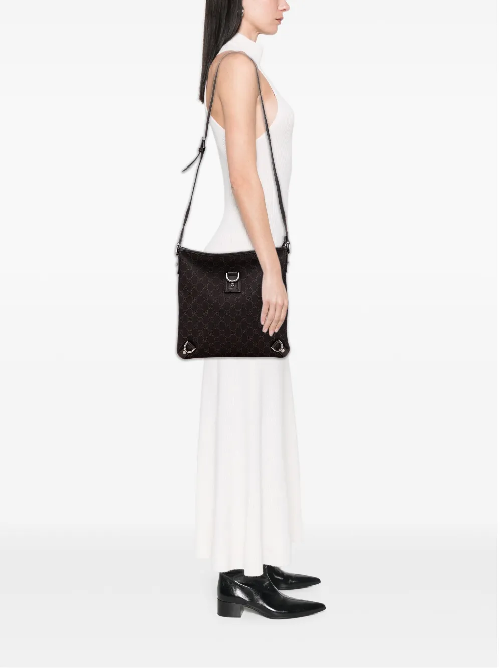 Gucci Pre-Owned 2000-2015 GG Denim Abbey D Ring crossbody bag | Pre-Owned | Image 2