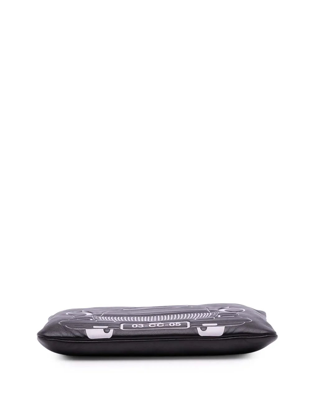 Pre-owned Chanel 2016-2017 Medium Printed Lambskin Cuba La Habana O Case Clutch Bag In Black