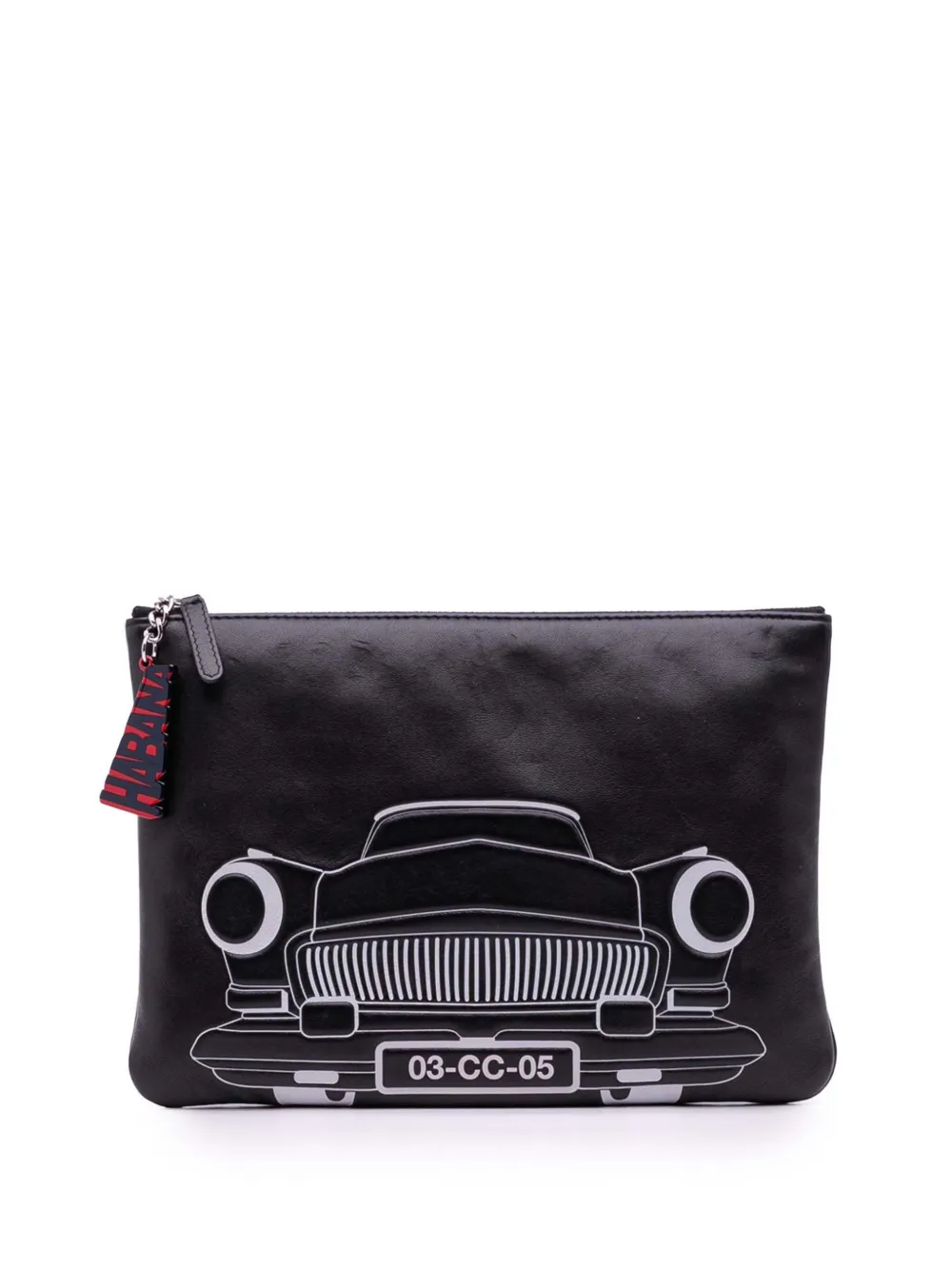CHANEL Pre-Owned 2016-2017 Medium Printed Lambskin Cuba La Habana O Case clutch bag | Black | Image 1