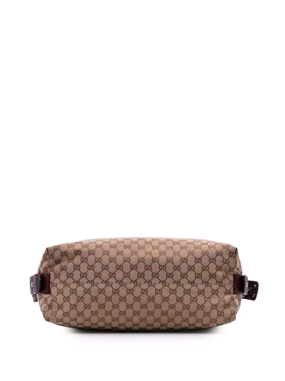 Pre-owned Gucci 2016-2025 Large Gg Canvas Bamboo Bar Tote Bag In Brown