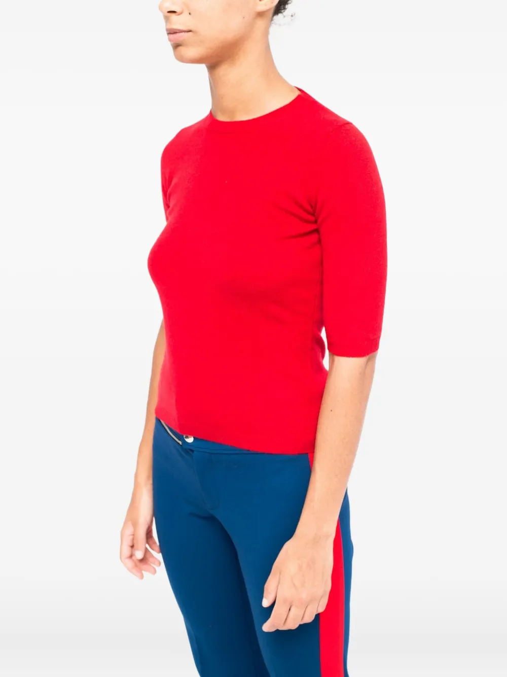 LA ROSE Trui met ronde hals en korte mouwen Rood