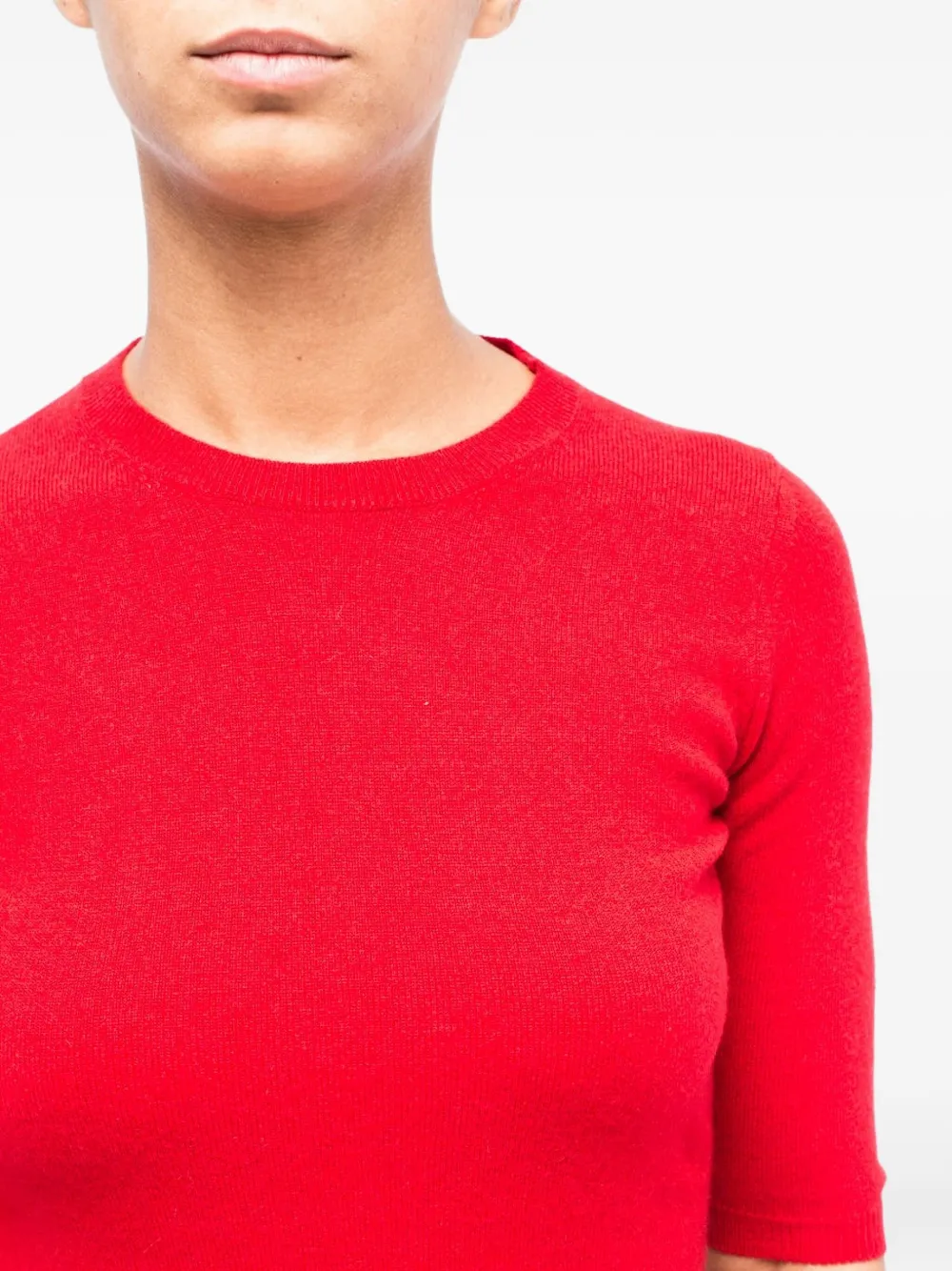 LA ROSE Trui met ronde hals en korte mouwen Rood