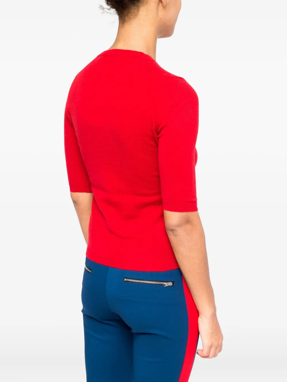 LA ROSE Trui met ronde hals en korte mouwen Rood