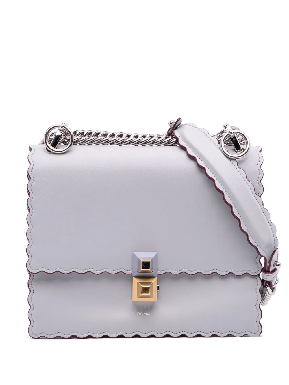 Fendi Pre-Owned 2000-2010 Small Leather Studded Scalloped Kan I crossbody bag | Purple | Image 1