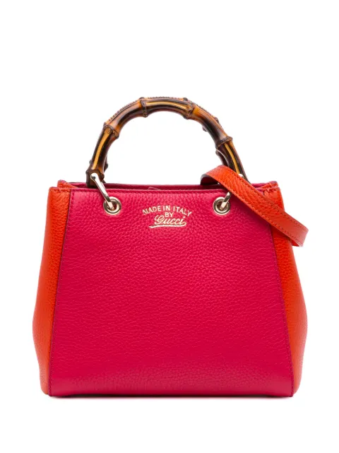 Gucci Pre-Owned 2016-2025 Small Bicolor Calfskin Bamboo Shopper satchel