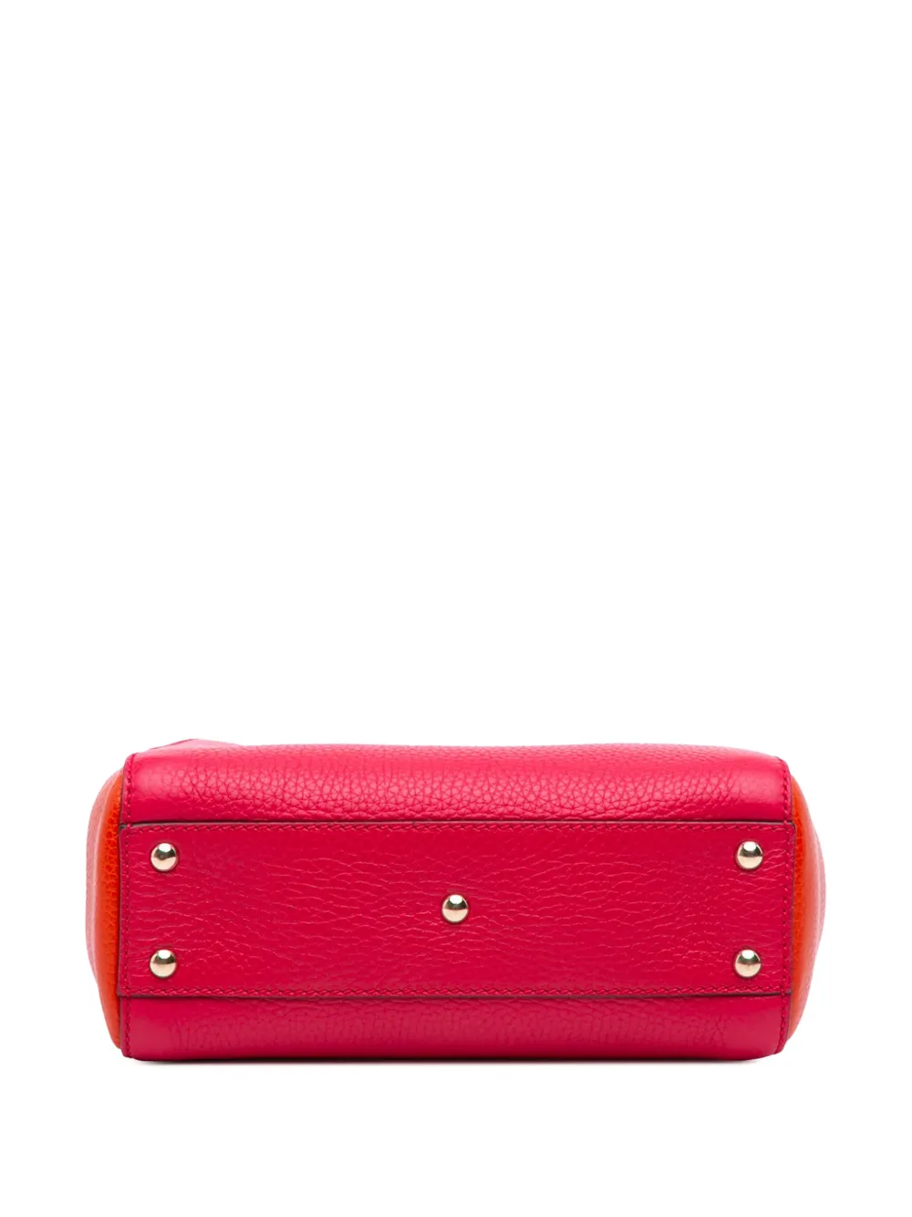 Pre-owned Gucci 2016-2025 Small Bicolor Calfskin Bamboo Shopper Satchel In Red