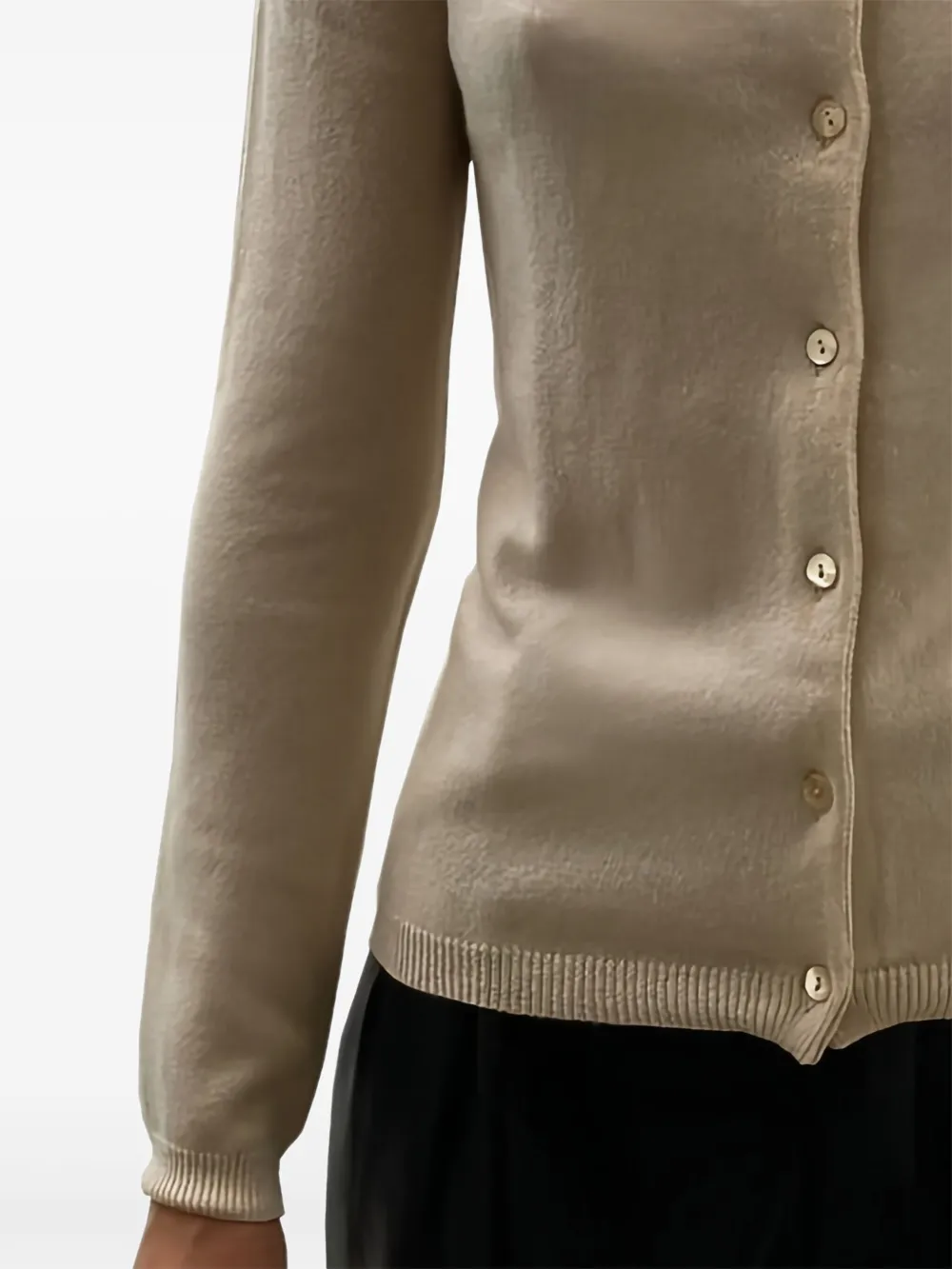 La Rose Buttoned Cashmere Cardigan In Neutral
