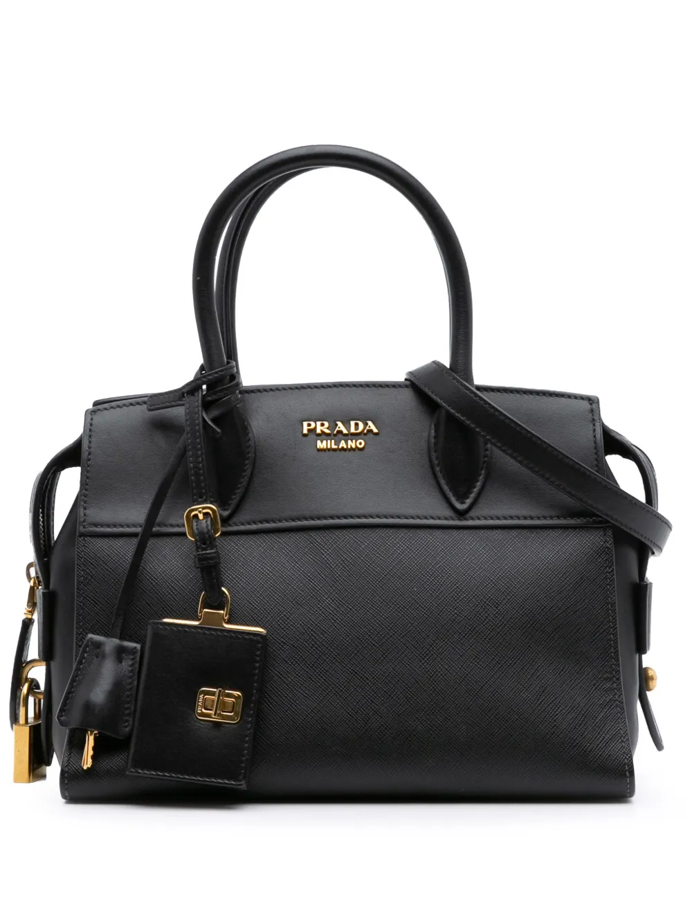 Prada Pre-Owned 2000-2025 Small Saffiano and City Calf Esplanade satchel | Black | Image 1