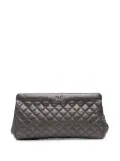 CHANEL Pre-Owned 2015-2016 CC Quilted Metallic Caviar clutch bag - Silver