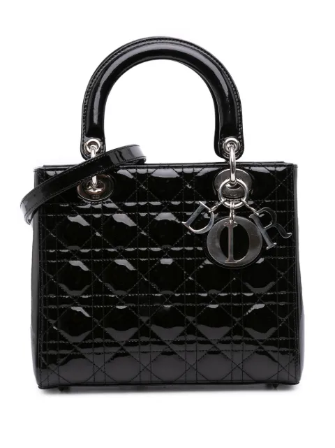 Christian Dior Pre-Owned 2012 Medium Patent Cannage Lady Dior satchel