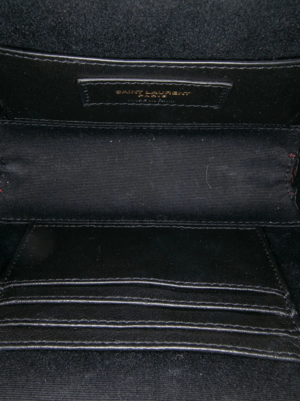 Pre-owned Saint Laurent 2018 Lambskin Matelasse Monogram Vicky Belt Bag In Red