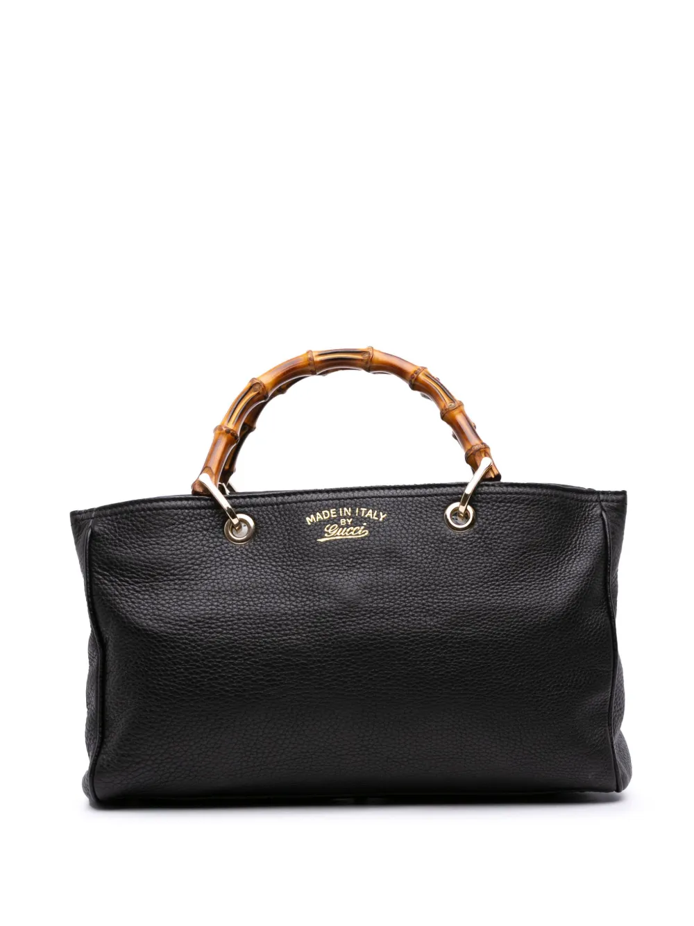 Gucci Pre-Owned 2000-2015 ミディアム カーフスキン バンブー ショッパー サッチェルバッグ - ブラック Gucci Pre-Owned 2000-2015 ミディアム カーフスキン バンブー ショッパー サッチェルバッグ - ブラック