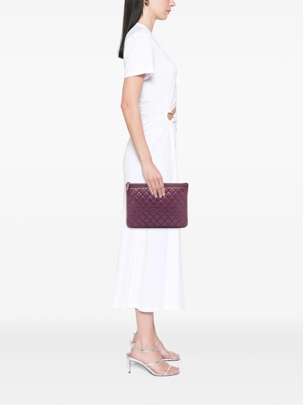 CHANEL Pre-Owned 2015-2016 Medium Quilted Lambskin Boy O Case clutch bag | Pre-Owned | Image 2