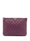 CHANEL Pre-Owned 2015-2016 Medium Quilted Lambskin Boy O Case clutch bag - Purple